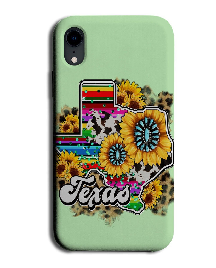 Floral Texas Phone Case Cover Texan Sunflowers Colourful USA America Map LP76