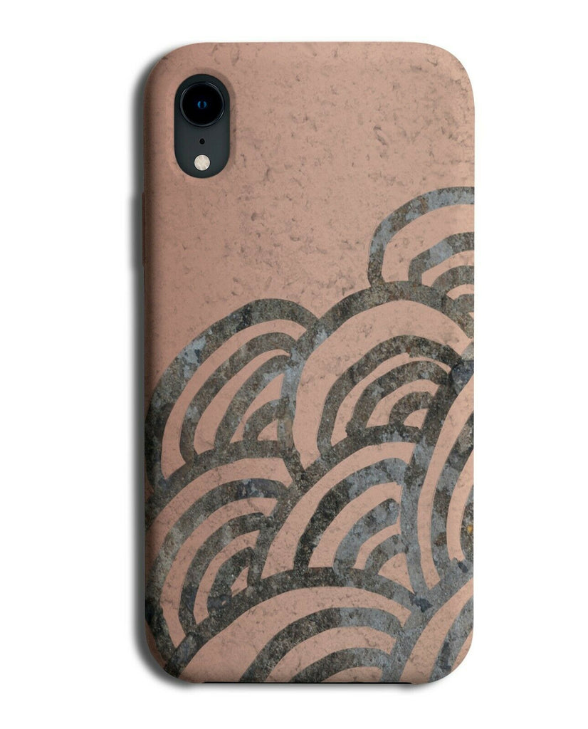 Rose Gold Coloured Phone Case Cover Handdrawn Printed Grey Shapes G333
