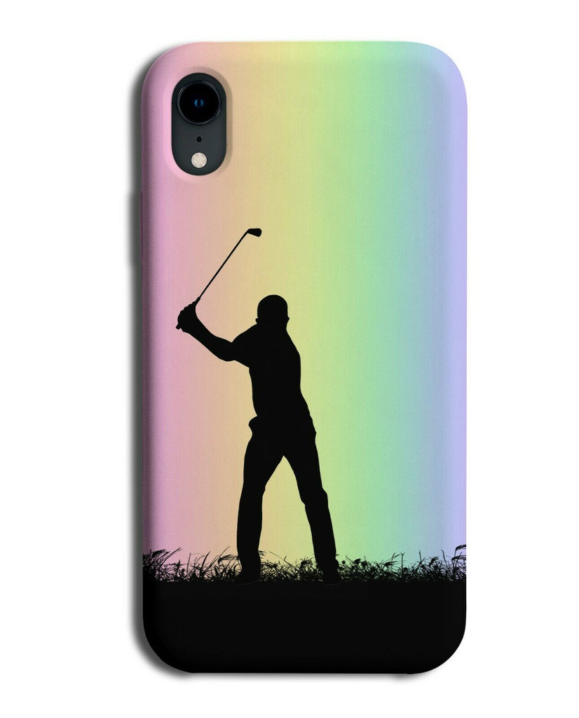 Golf Phone Case Cover Golfing Golfer Balls Gift Present Colourful Rainbow i654