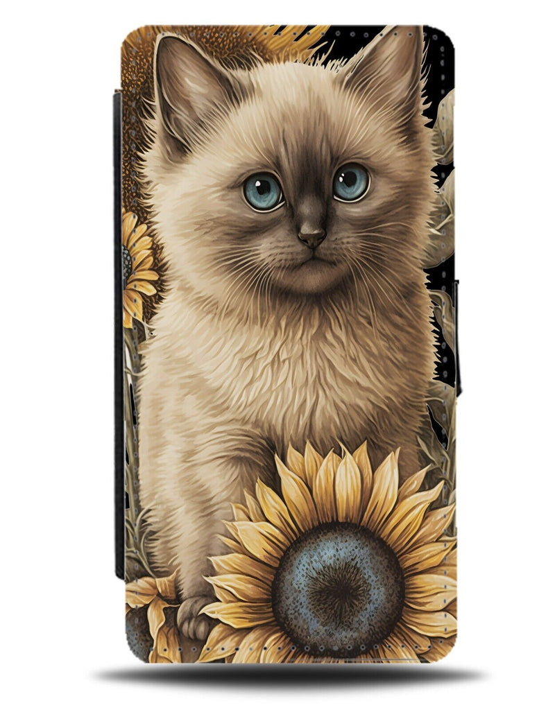 Burmese Cat With Sunflowers Flip Wallet Case Sunflower Sunflower Breed Cats AG85