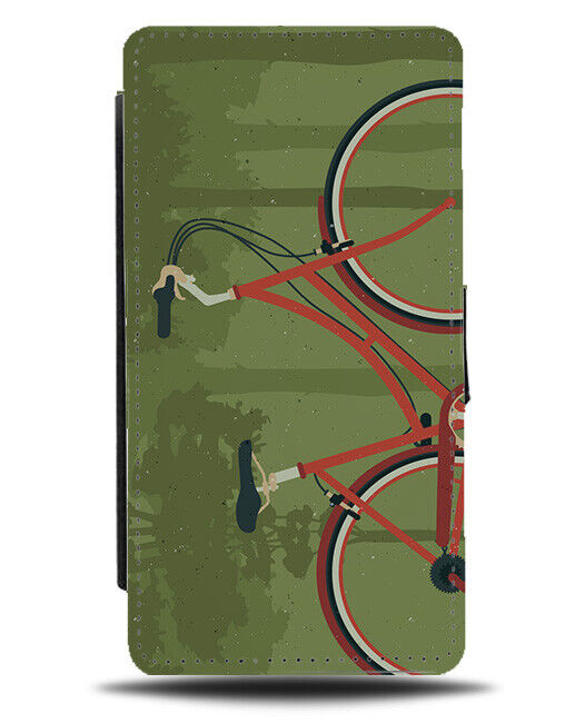 Outdoor Mountain Bike Cartoon Picture Flip Wallet Case Photo Bikes Bicycle J039
