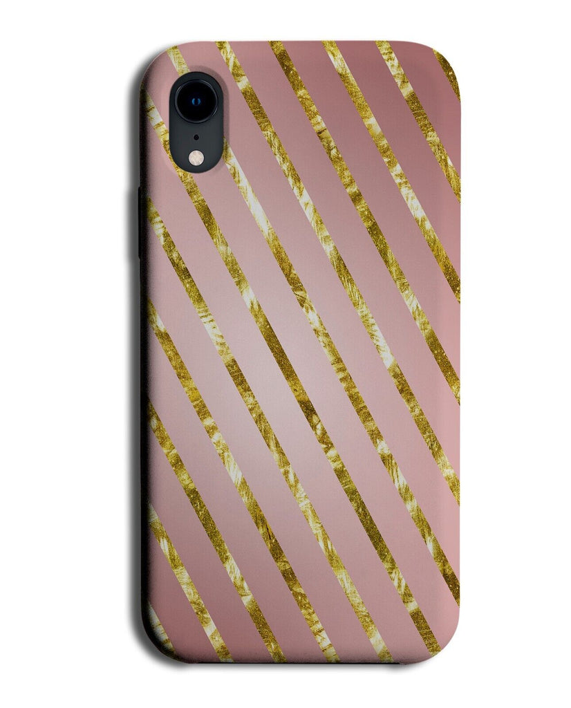 Rose Gold and Golden Shines Stripes Phone Case Cover Foil Effect Style Line CM25