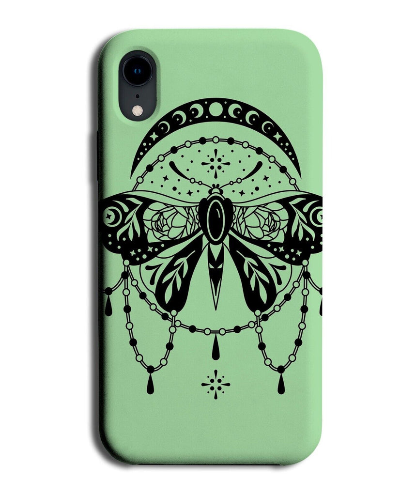 Pastel Mint Green Phone Case Cover Luna Moon Moth Wings Bug Girls Light P331E