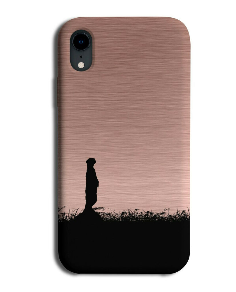 Meerkat Silhouette Phone Case Cover Meerkats Rose Gold Coloured i123