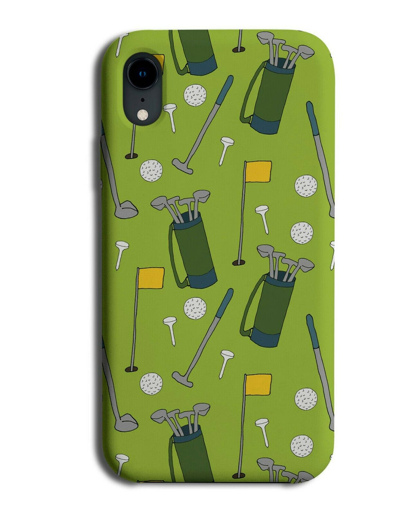 Golf Equipment Gear Pattern Phone Case Cover Golfing Golfer Bag Bags Clubs G668