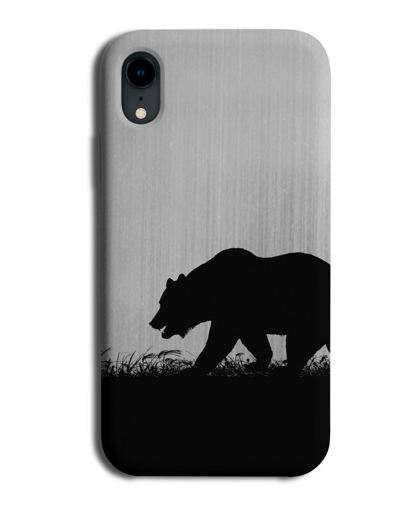 Bear Silhouette Phone Case Cover Bears Silver Coloured Grey i137