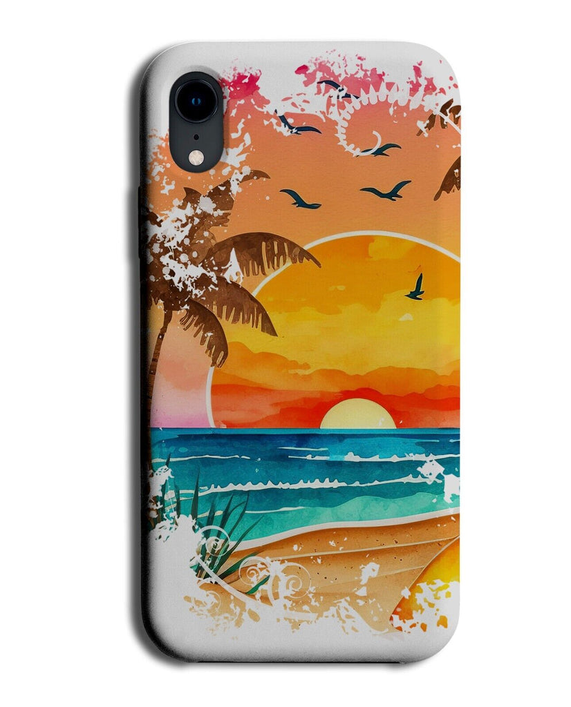 Stylish Beach Sunset Phone Case Cover Sunrise Sun Rise Set Art Beaches Q518F