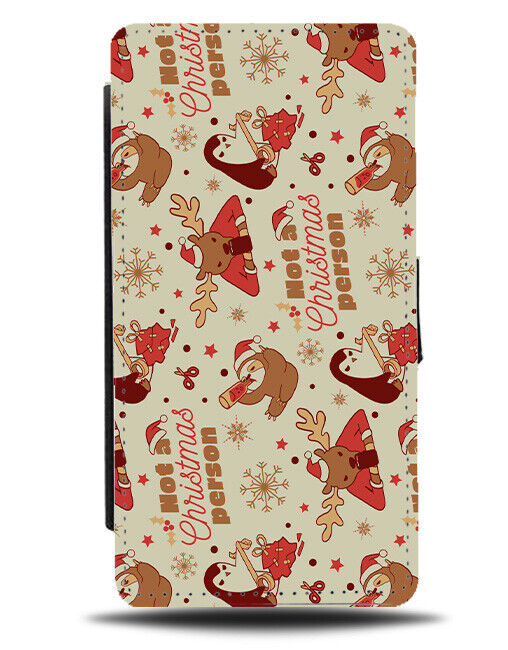 Not a Christmas Pattern Flip Wallet Case Xmas Cartoon Grump Humbug Humbugs N764