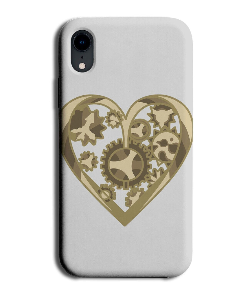 Golden Gears Love Heart Phone Case Cover Gear Mechanism Design Style Gold BL38