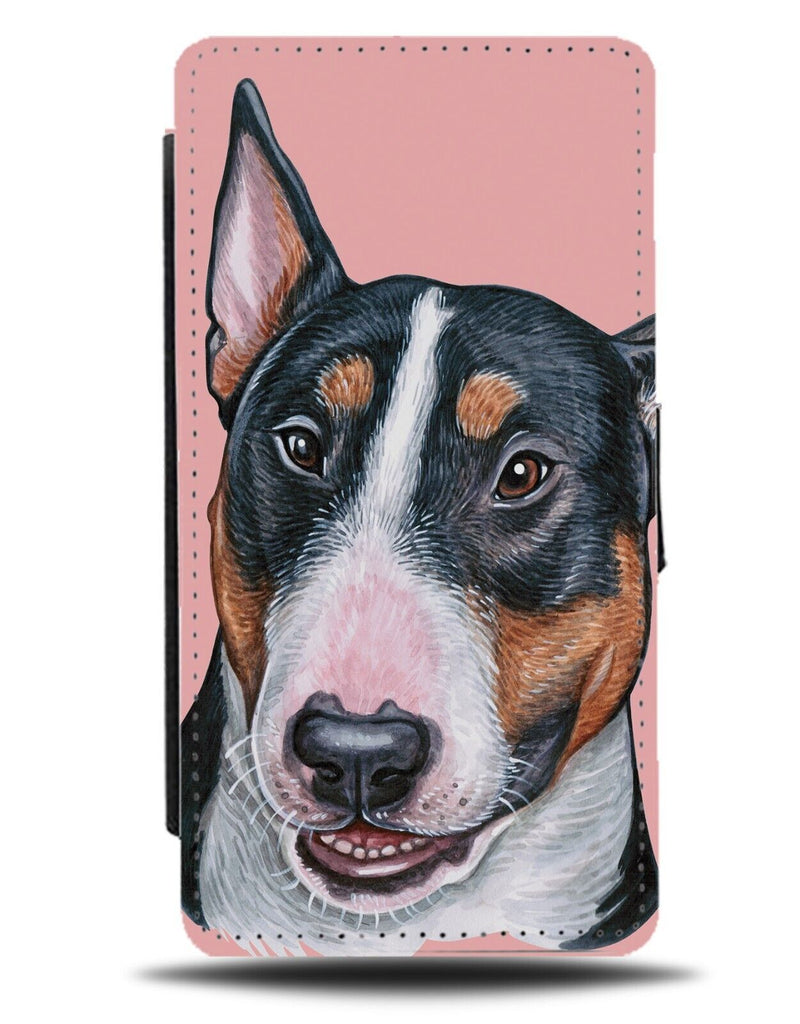 Brown and Black Bull Terrier Dog Flip Wallet Case Terriers Terrer Dog Face BA31