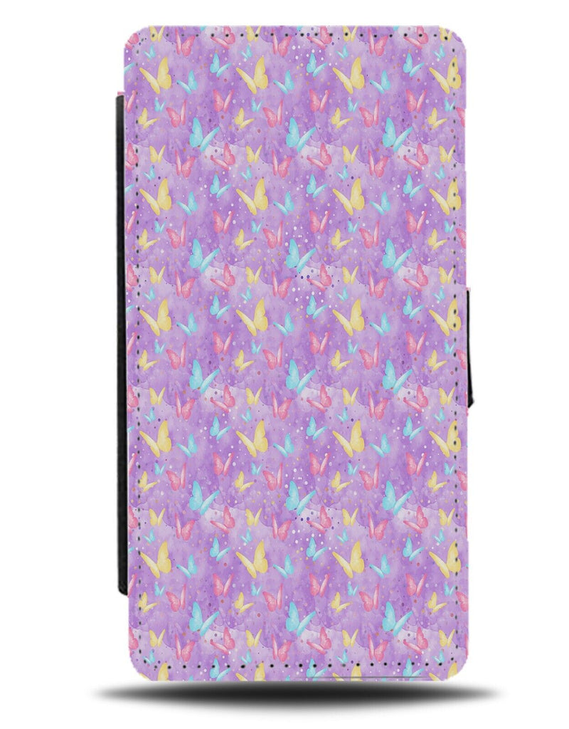 Pastel Purple Flittering Butterflies Flip Wallet Case Butterfly Butterfly's CS96