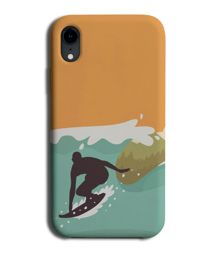 Silhouette Surfing Large Waves Phone Case Cover Big Wave Surfer Dude Mens K316