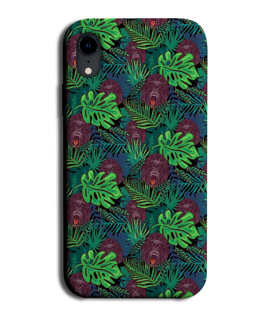 Gorilla Faces In The Jungle Pattern Phone Case Cover Gorillas Cartoon Heads AB94