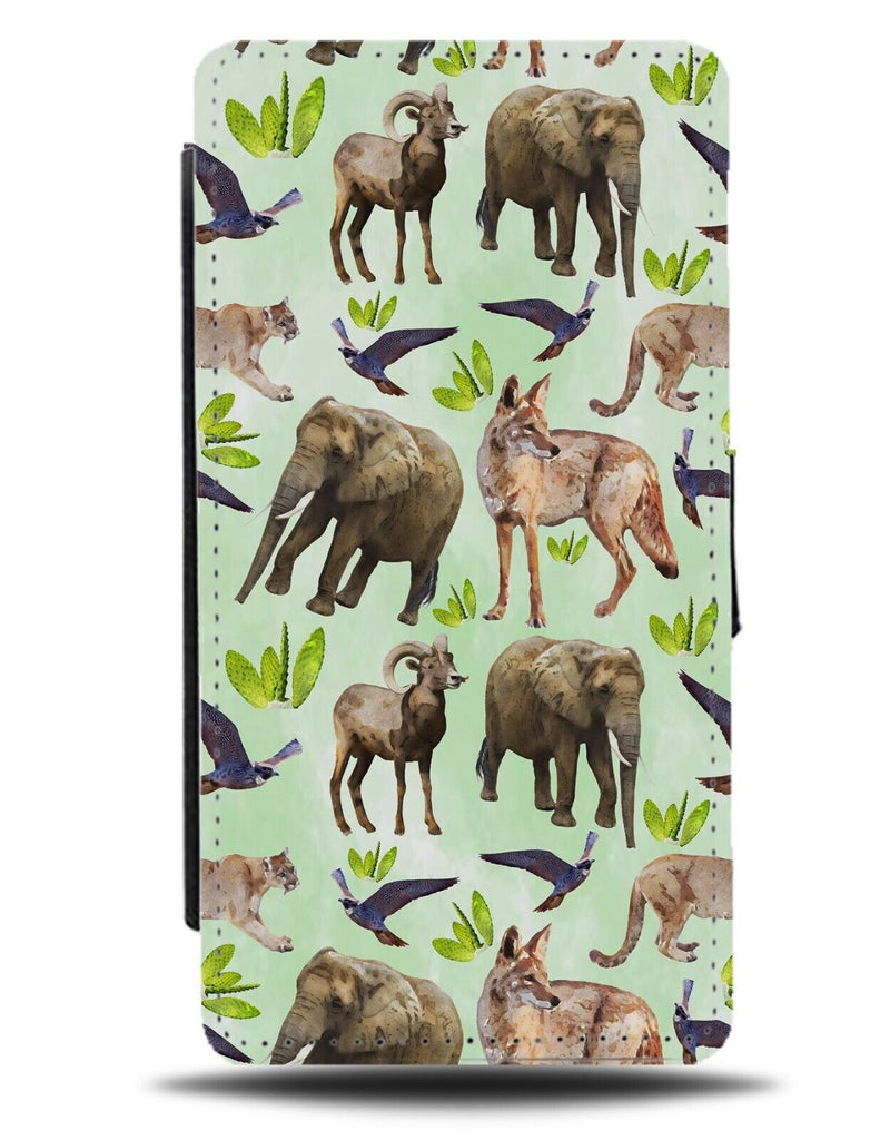 Animals Flip Wallet Case Animal Various Type Of Breeds Elephants Dhol Birds AV66