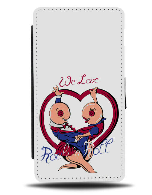 Rock N Roll Aliens Flip Wallet Phone Case Alien Love Heart Weird Cute Love E179