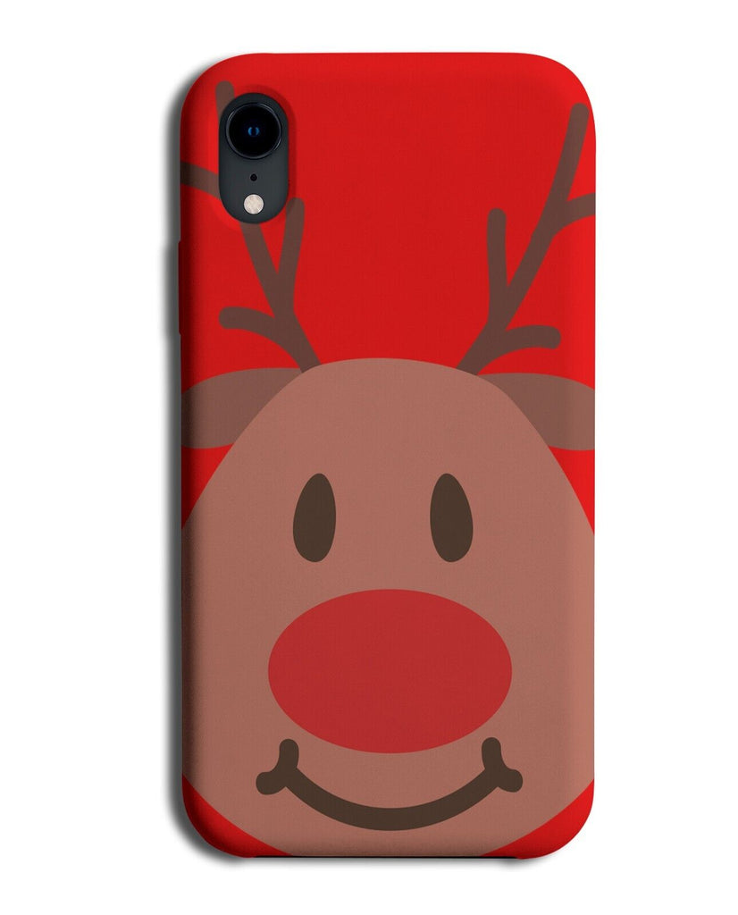 Children's Reindeer Face Phone Case Cover Christmas Red Reindeers Animal N786