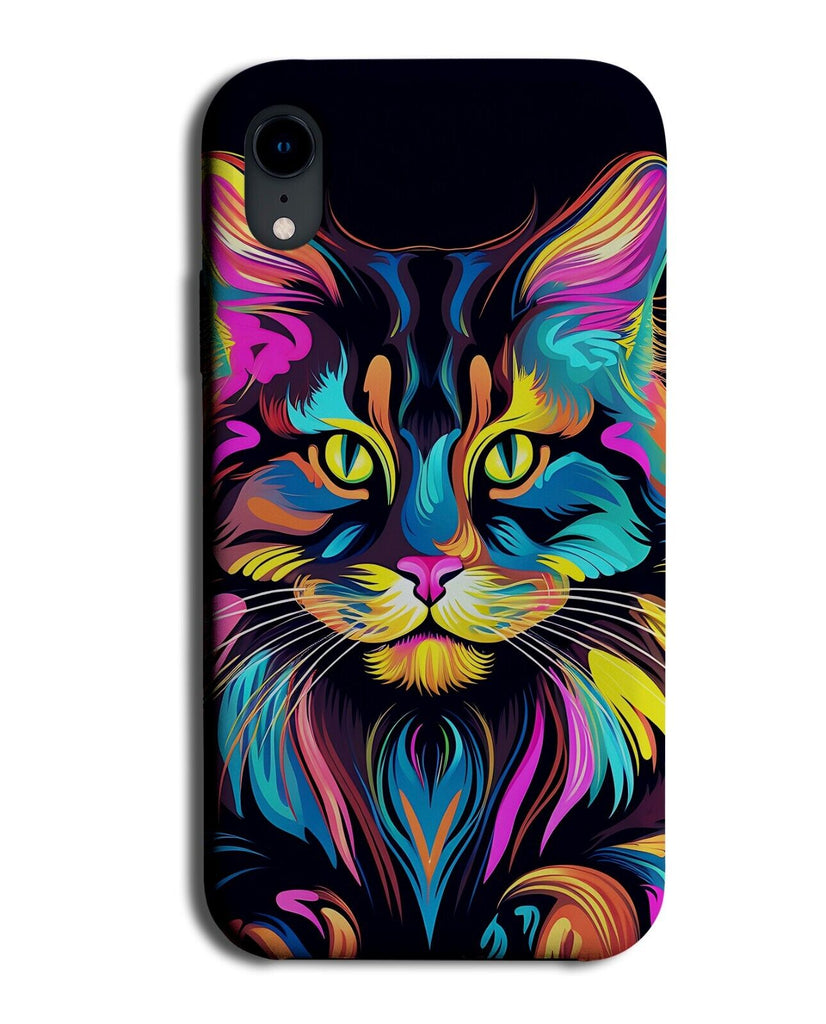 Colourful Maine Coon Phone Case Cover Neon Novelty Vibrant Pop Art Colour DH31