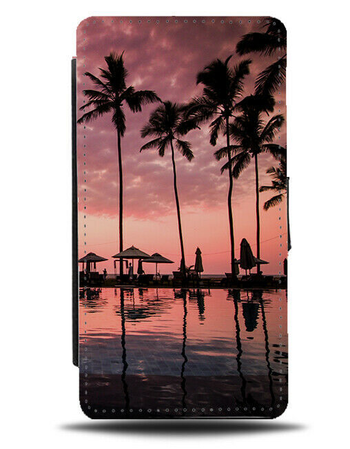 Holiday Stunning Poolside Views Flip Wallet Case Sunrise Sunset View Pool H254