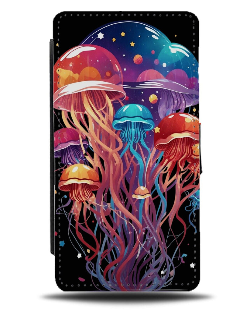 Colourful Group Of Jellyfish Flip Wallet Case Jelly Fish Jellyfishes Popart DA95