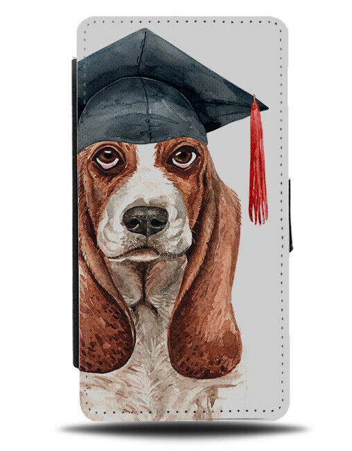 Basset Hound Flip Wallet Phone Case Dog Graduate Teacher Graduation Hat K495