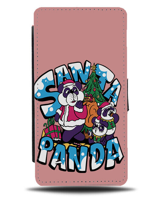 Santa Panda Flip Wallet Case Santas Pandas Christmas Hat Outfit Outfits N783
