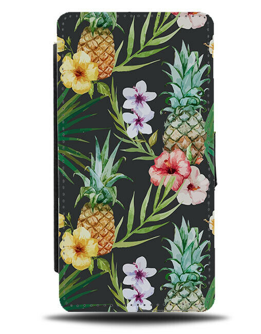 Night Jungle Forrest Flip Wallet Case Nocturnal Flowers Colourful H013