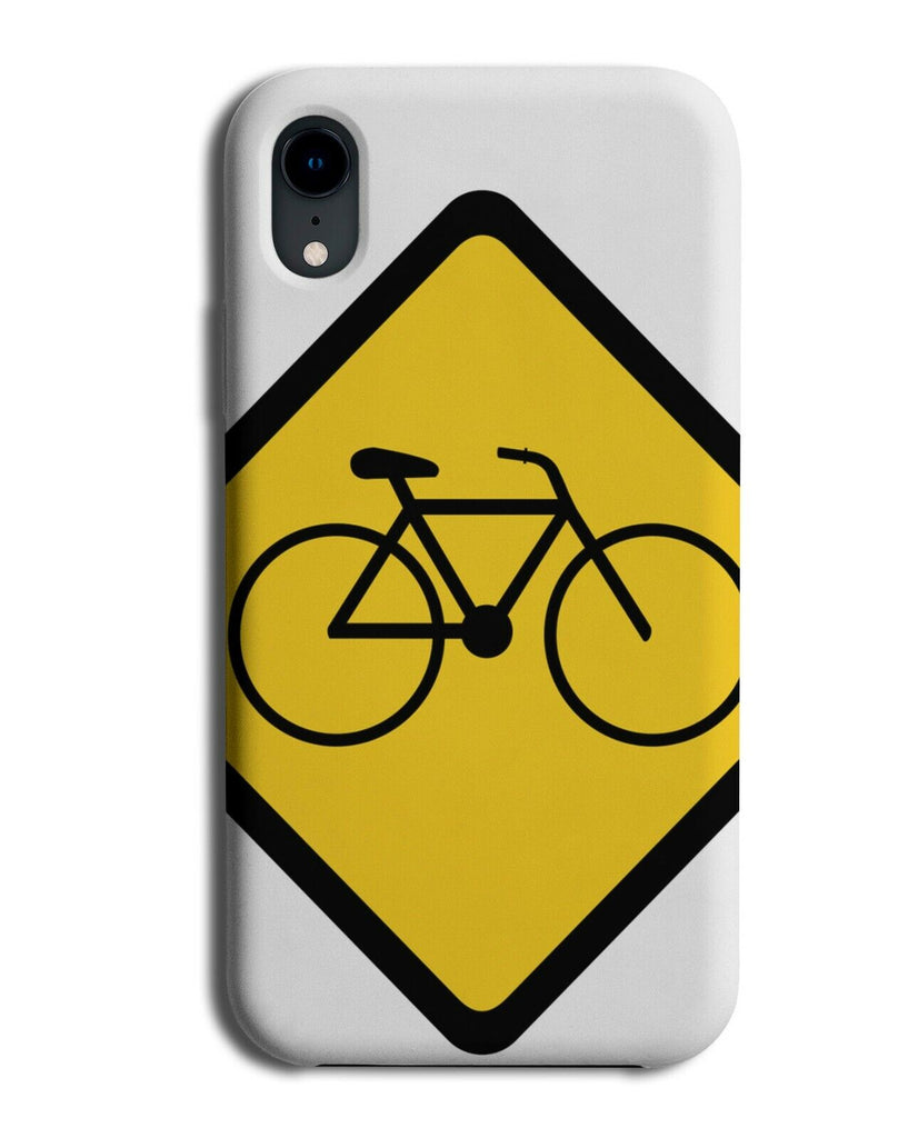 Bike Rider Warning Sign Phone Case Cover Yellow Road Signs Caution Shape J047