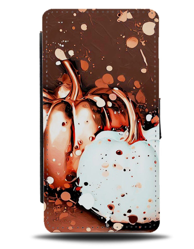 Rose Gold Pumpkin Flip Wallet Case Pumpkins White Halloween Ornaments Girls CM49