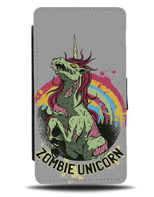 Zombie Unicorn Flip Wallet Case Zombies Unicorns Funny Comic Rainbow K435