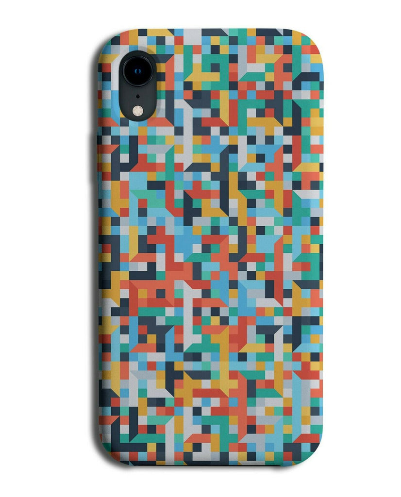Pixelated Phone Case Cover Pixels Pixel Shapes Squares Rainbow Kids K984