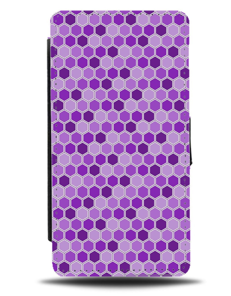 Purple Honeycomb Pattern Flip Wallet Case Hexagon Hexagons Honey Comb Style CK82