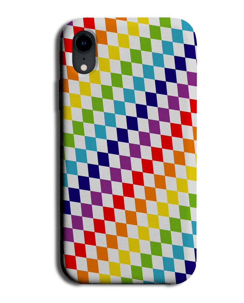 Colourful Chequered Pattern Phone Case Cover Squares Multicolour Rainbow AZ19