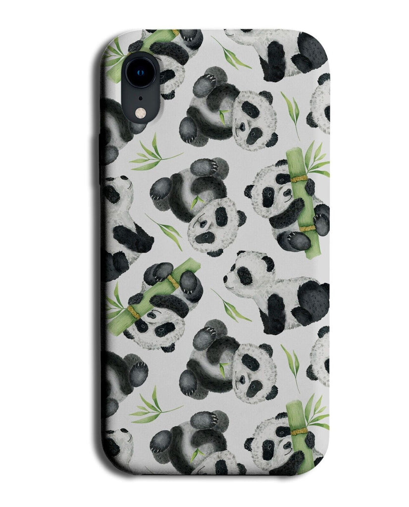 Pandas Phone Case Cover Panda Bears Animal Black and White Green Bamboo BE65
