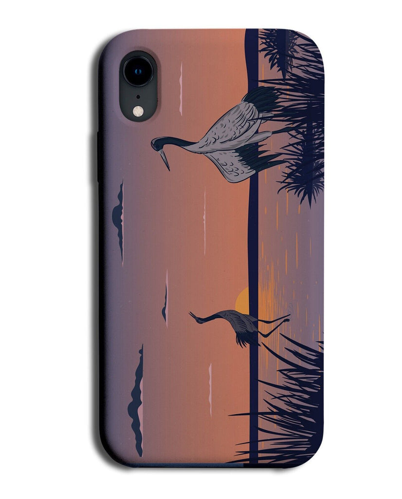 Two Herons On The Lake Phone Case Cover Heron Bird Birds Crane Cranes Wild Q178