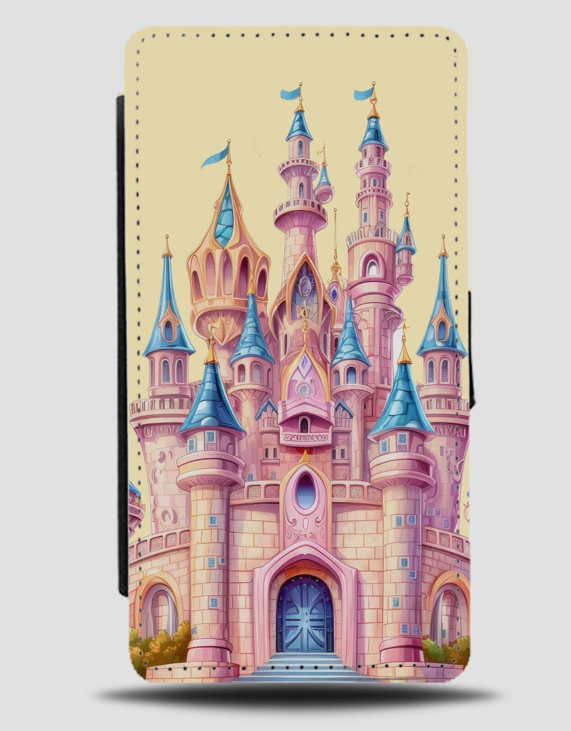 Pastel Yellow Pink Fairytale Storybook Castle Flip Wallet Case Castles CD59