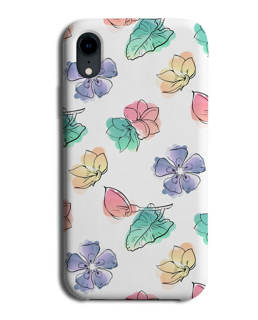 Watercolored Flowers Phone Case Cover Water Colour Painting Drawing Floral E581