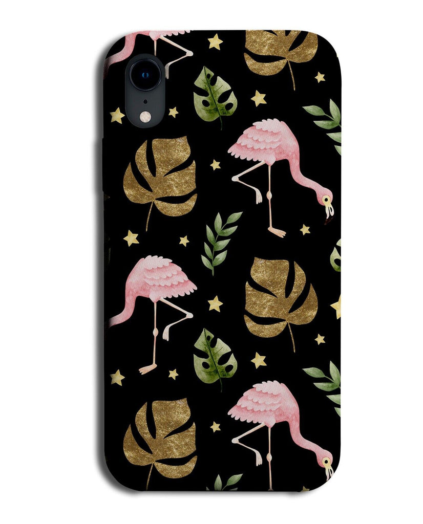 Black Flamingo Wallpaper Pattern Phone Case Cover Flamingos Palm Tree AA21
