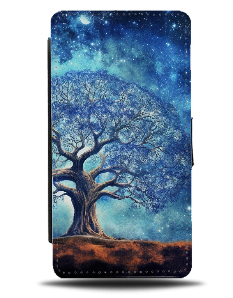 Starry Sky Tree Of Life Flip Wallet Case Stars Space Blue Star Universe DB97