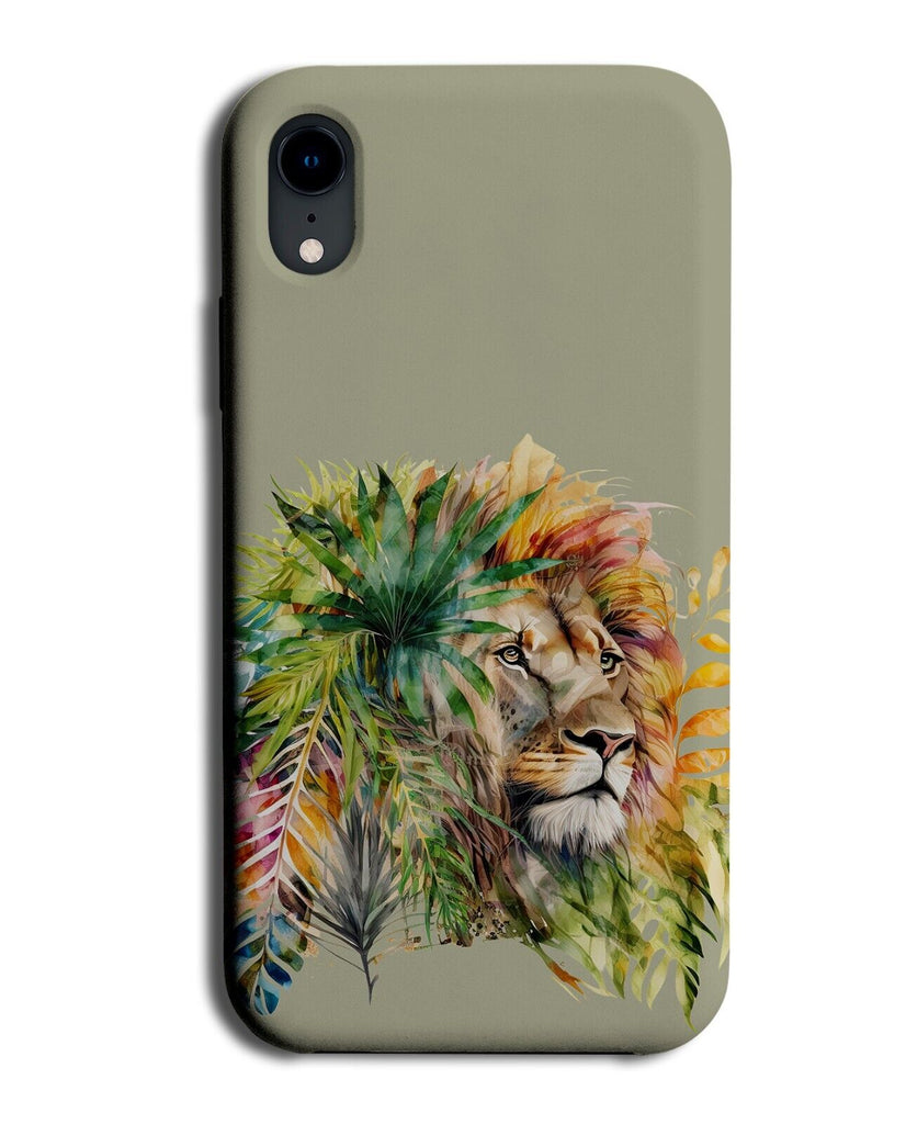 Lion Flowers Painting Phone Case Cover Lions Face Head Floral Tropical BE23