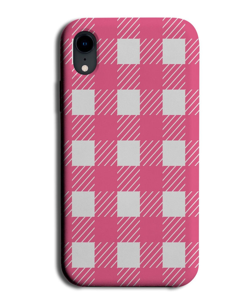 White and Pink Gingham Flannel Phone Case Cover Style Design Chequers Pinks CH07