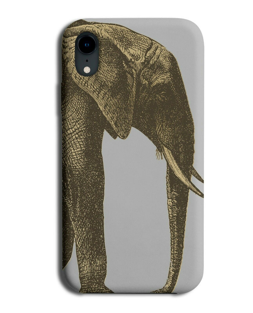 Golden Elephant Phone Case Cover Face Trunk Statue Figure Bronze Gold G006