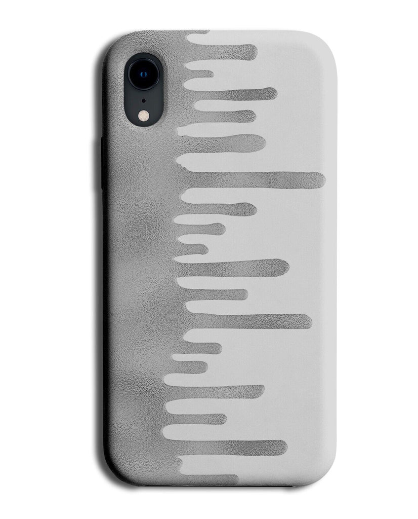 Dripping Silver Paint Design Phone Case Cover Silvery Drips Style Melting CQ24