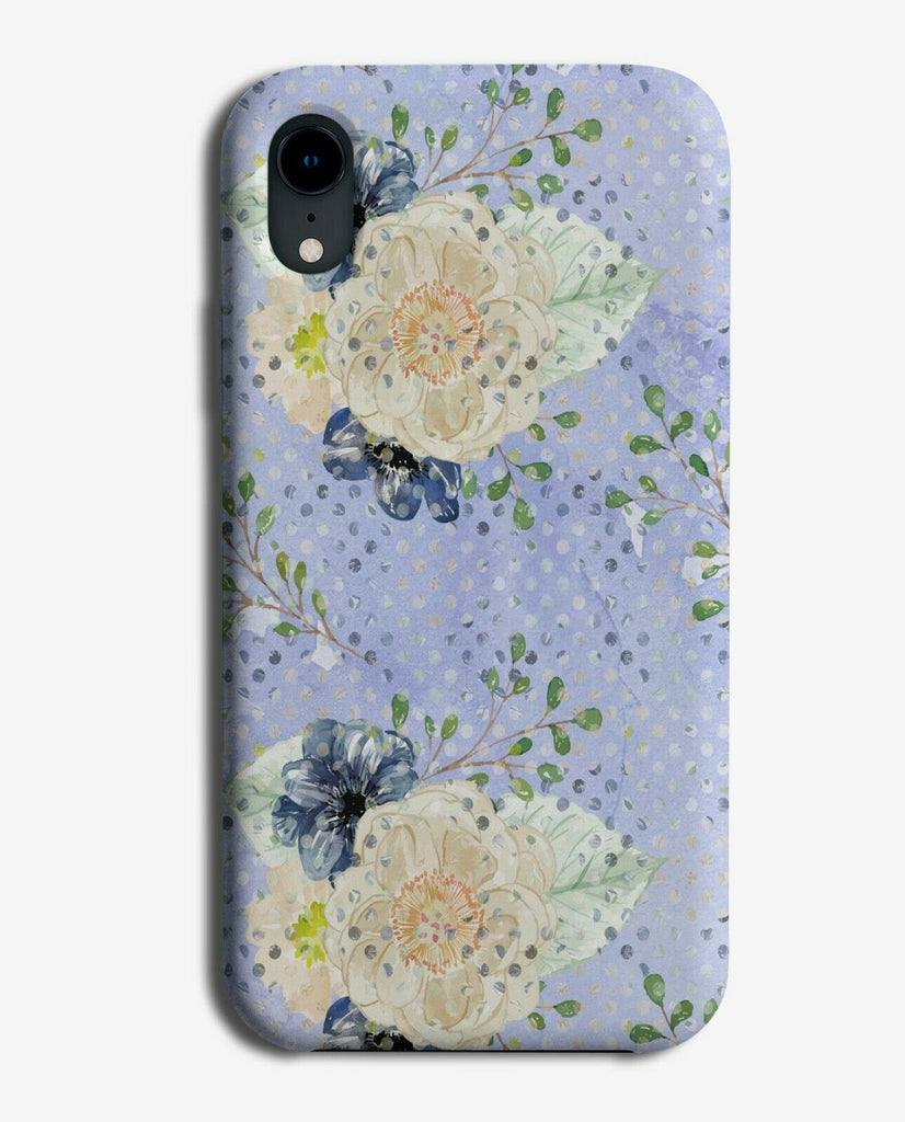 Vintage Blue Flowery Design Phone Case Cover Flowers Roses Leafs Retro E877