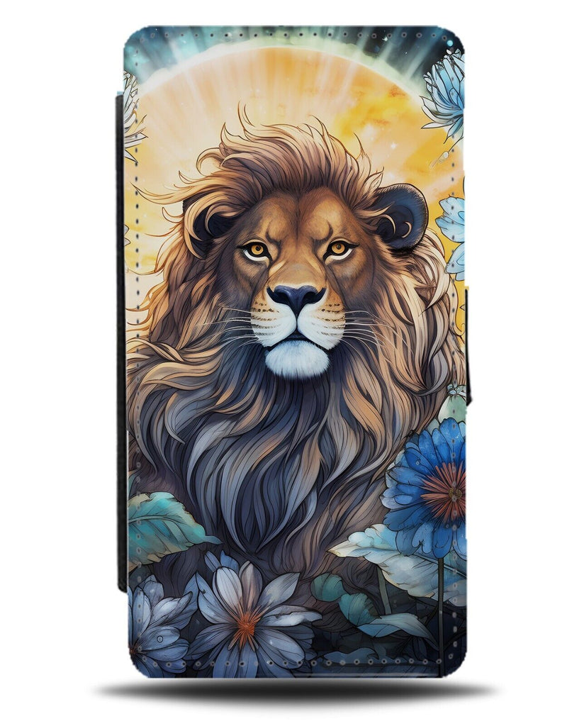 The Jungle King Flip Wallet Case Lions Face Lion Head Sun Brave Funny Sunny CE41