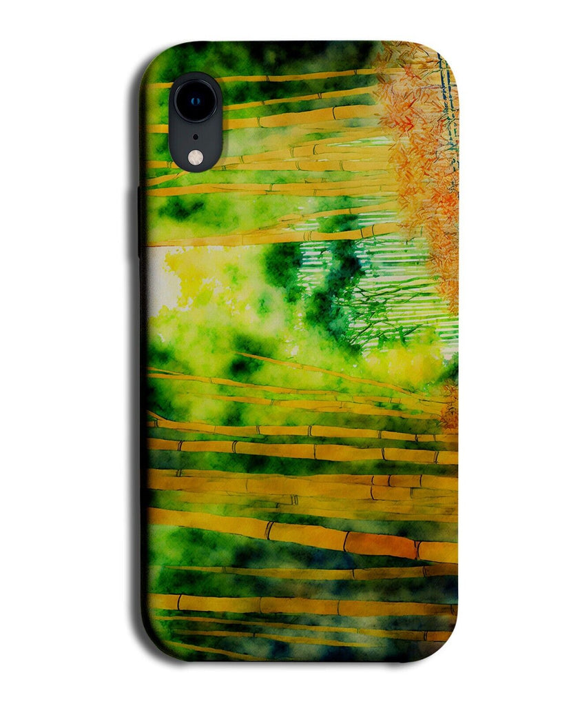 Green Bamboo Watercolour Painting Phone Case Cover Bamboos Wildlife Forest P253C