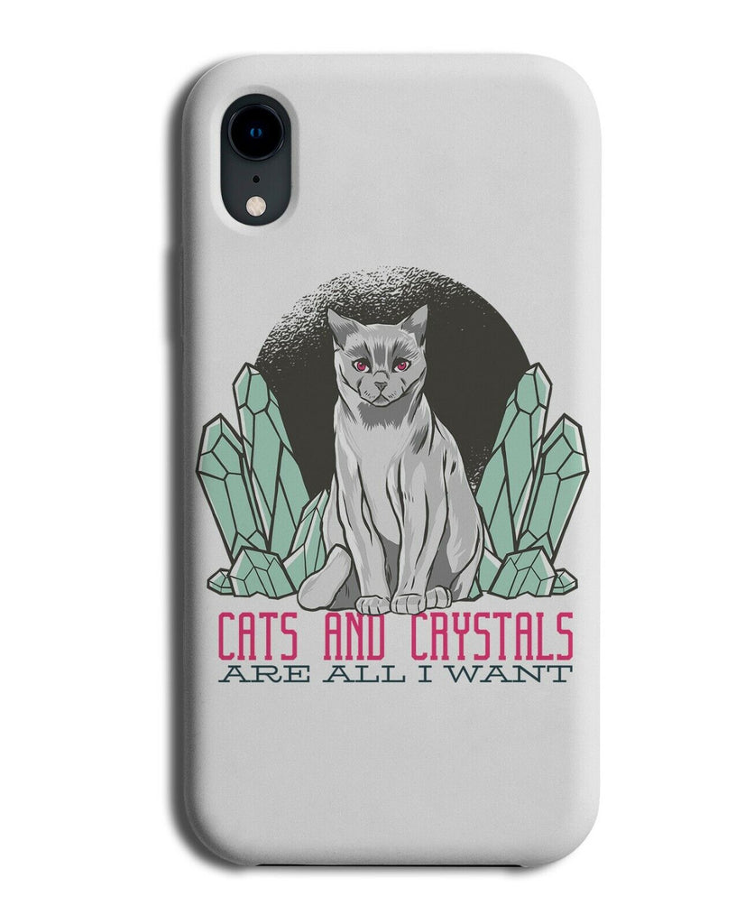 All I Want Is Cats and Crystals Phone Cover Case Funny Cat Crystal Gems J107