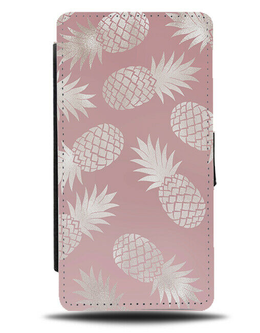 Pink and Rose Gold Pineapples Flip Wallet Case Shape Pineapples Silhouettes G831