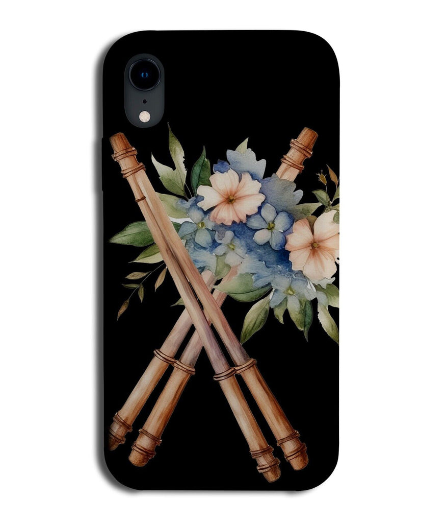 Drum Sticks Phone Case Cover Drums Drumstick Flowers Black Drummer Stick DC49