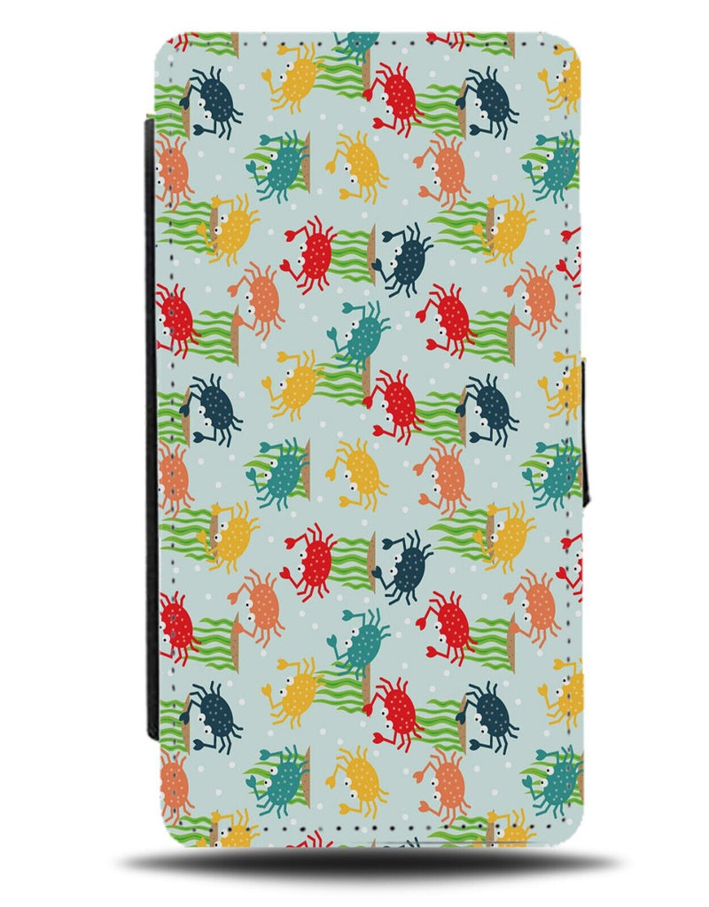 Colourful Crabs Pattern Flip Wallet Case Crab Kids Children's Rainbow Krab CZ80