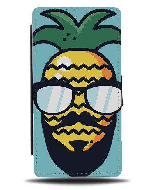 Hipster Pineapple In Beard With Sunglasses Flip Wallet Case Style Bearded K029